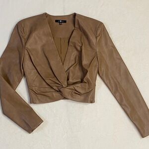 7 For All Mankind Camel Women's Twist Front Top